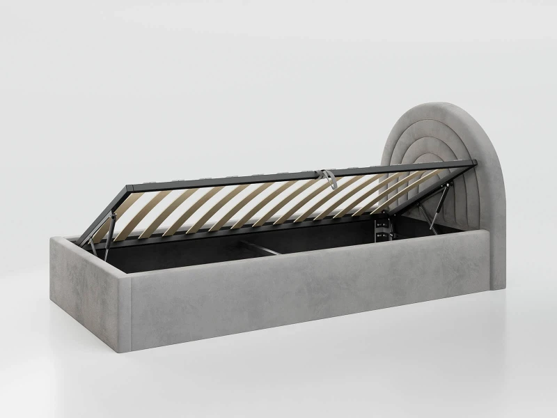 Čalúnená detská posteľ s úložným priestorom 90x200 s roštom, Šedá Bluvel 03 Kids Line 5 Dúha