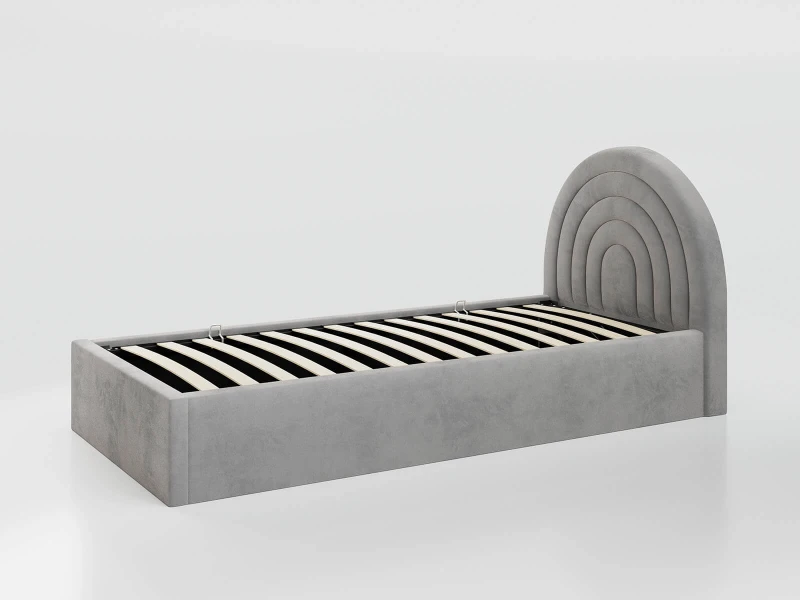 Čalúnená detská posteľ s úložným priestorom 90x200 s roštom, Šedá Bluvel 03 Kids Line 5 Dúha