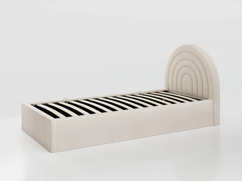 Čalúnená detská posteľ s úložným priestorom 90x200 s roštom, Béžovy Bluvel 22 Kids Line 5 Dúha