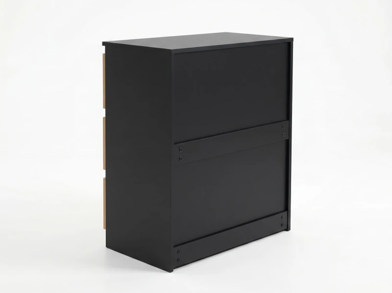Komoda 3S 70x77 cm Fabio Čierna + Dub Craft