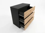 Komoda 3S 70x77 cm Fabio Čierna + Dub Craft