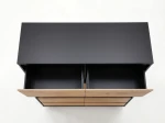 Komoda 6S 120x77 cm Fabio Čierna + Dub Craft