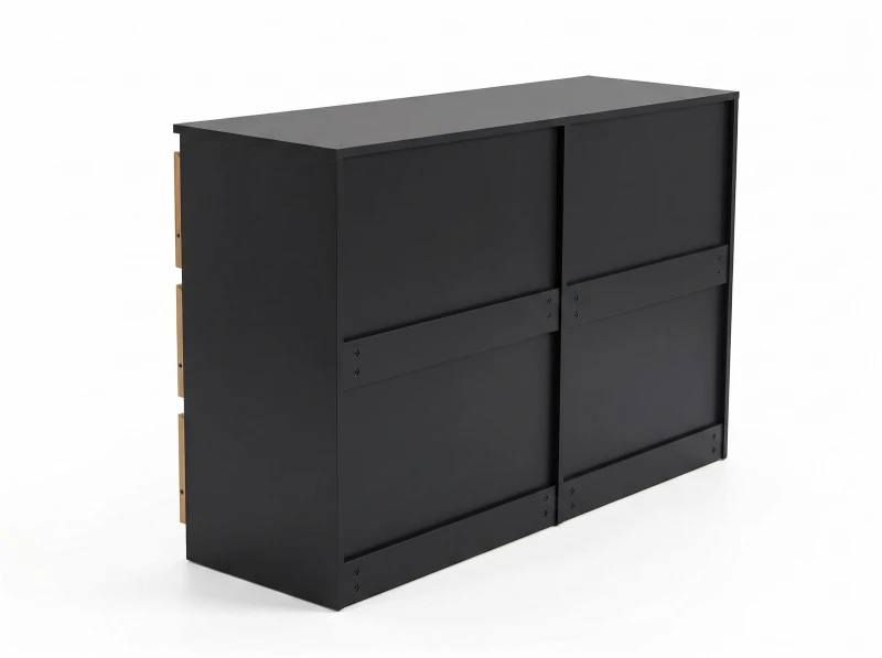 Komoda 6S 120x77 cm Fabio Čierna + Dub Craft