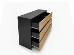 Komoda 6S 120x77 cm Fabio Čierna + Dub Craft