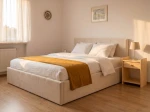 Čalúnená posteľ s úložným priestorom 160×200 cm Tilo Velvet – Béžová