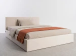 Čalúnená posteľ s úložným priestorom 120×200 cm Tilo Velvet – Béžová