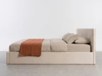 Čalúnená posteľ s úložným priestorom 120×200 cm Tilo Velvet – Béžová
