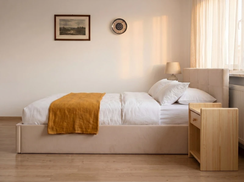 Čalúnená posteľ s úložným priestorom 120×200 cm Tilo Velvet – Béžová