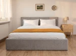 Čalúnená posteľ s úložným priestorom 160×200 cm Tilo Velvet – Šedá