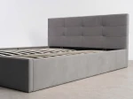Čalúnená posteľ s úložným priestorom 140×200 cm Tilo Velvet – Šedá
