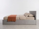 Čalúnená posteľ s úložným priestorom 120×200 cm Tilo Velvet – Šedá