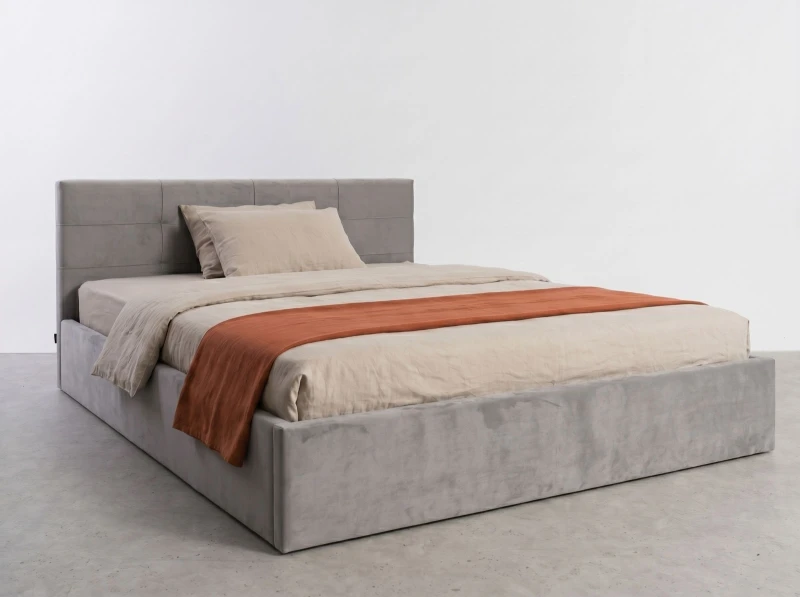 Čalúnená posteľ s úložným priestorom 180×200 cm Tilo Velvet – Šedá