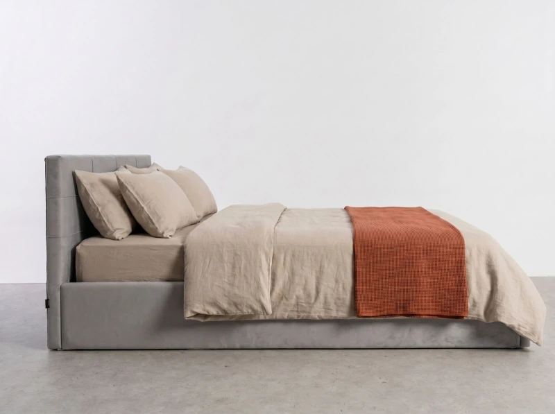 Čalúnená posteľ s úložným priestorom 180×200 cm Tilo Velvet – Šedá