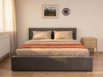 Čalúnená posteľ s úložným priestorom 140×200 cm Tilo Velvet – Grafitová