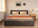 Čalúnená posteľ s úložným priestorom 140×200 cm Tilo Velvet – Grafitová