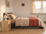 Čalúnená posteľ s úložným priestorom 140×200 cm Tilo Velvet – Grafitová