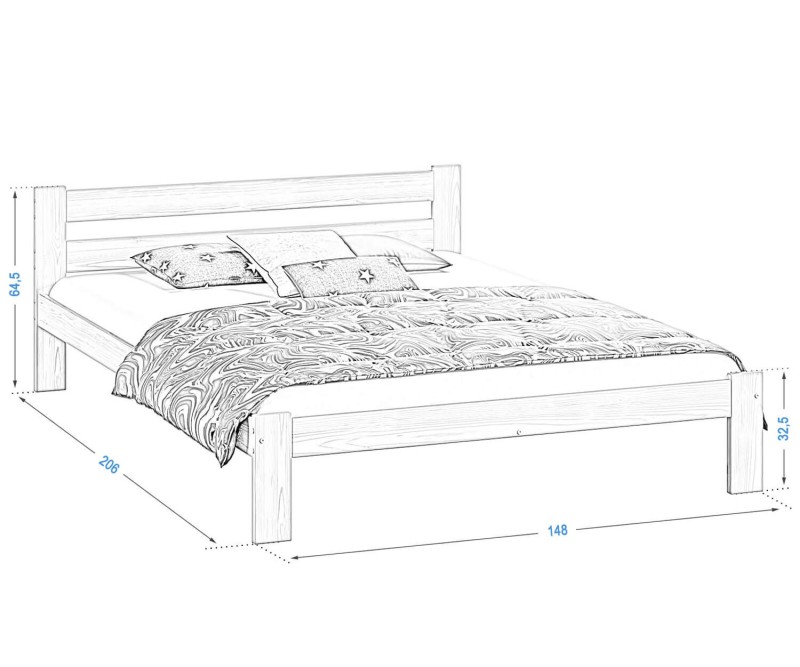Postel dub Akio VitBed 140x200cm + Matrace Heka 140x200