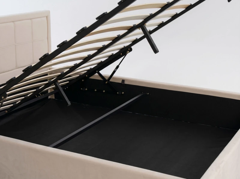 Čalúnená posteľ s úložným priestorom 120×200 cm Rema Velvet – Béžová