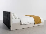Čalúnená posteľ s úložným priestorom 120×200 cm Rema Velvet – Šedá