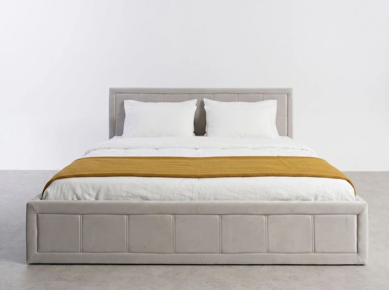 Čalúnená posteľ s úložným priestorom 120×200 cm Rema Velvet – Šedá
