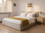 Čalúnená posteľ s úložným priestorom 120×200 cm Rema Velvet – Šedá