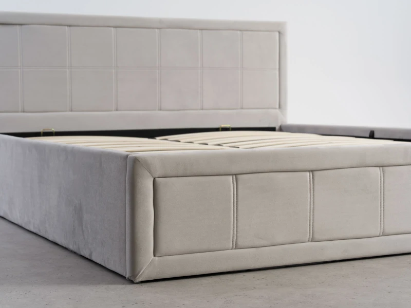 Čalúnená posteľ s úložným priestorom 120×200 cm Rema Velvet – Šedá