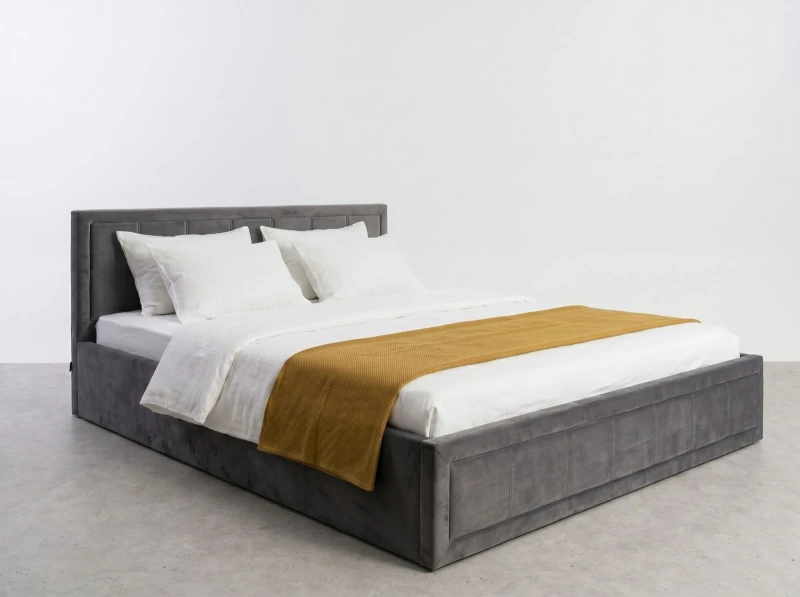 Čalúnená posteľ s úložným priestorom 160×200 cm Rema Velvet – Grafitová