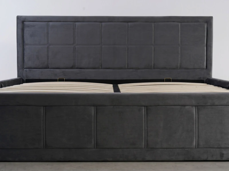 Čalúnená posteľ s úložným priestorom 120×200 cm Rema Velvet – Grafitová