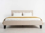 Čalúnená posteľ 120×200 cm Sumi Velvet – Béžová