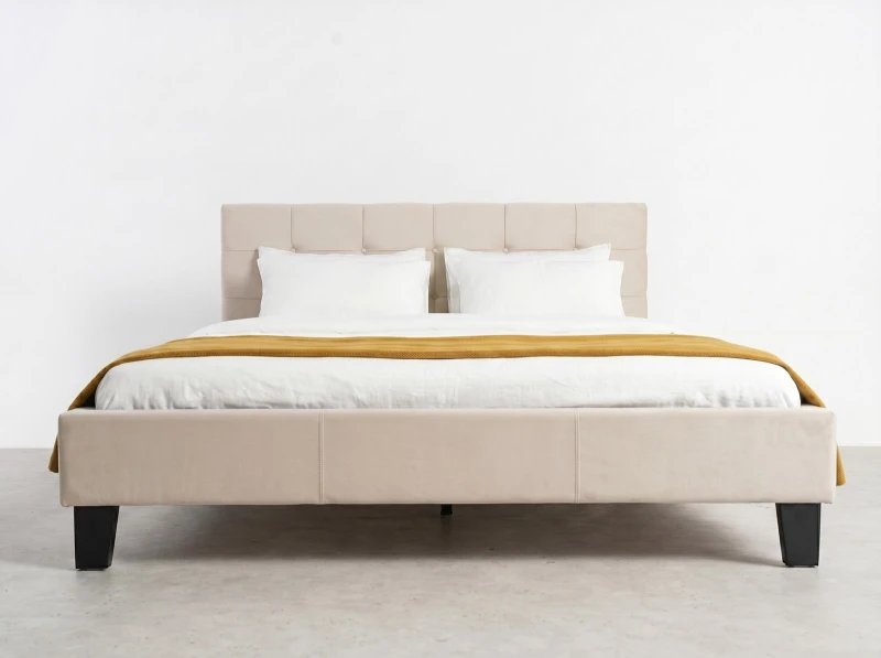 Čalúnená posteľ 120×200 cm Sumi Velvet – Béžová