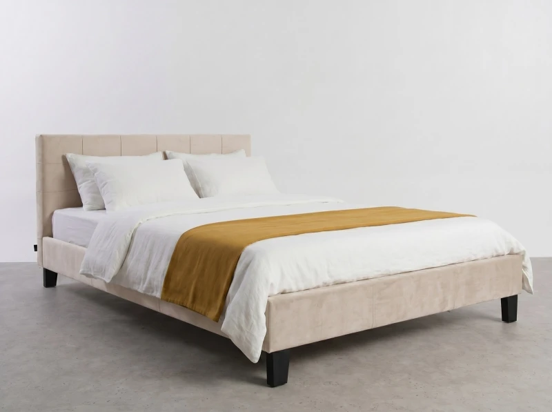 Čalúnená posteľ 180×200 cm Sumi Velvet – Béžová