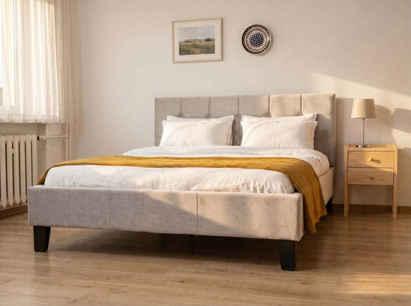 Čalúnená posteľ 120×200 cm Sumi Velvet – Šedá