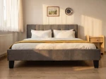 Čalúnená posteľ 140×200 cm Sumi Velvet – Grafitová