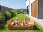 Drevené pieskovisko s krytom 120 × 120 cm – impregnované