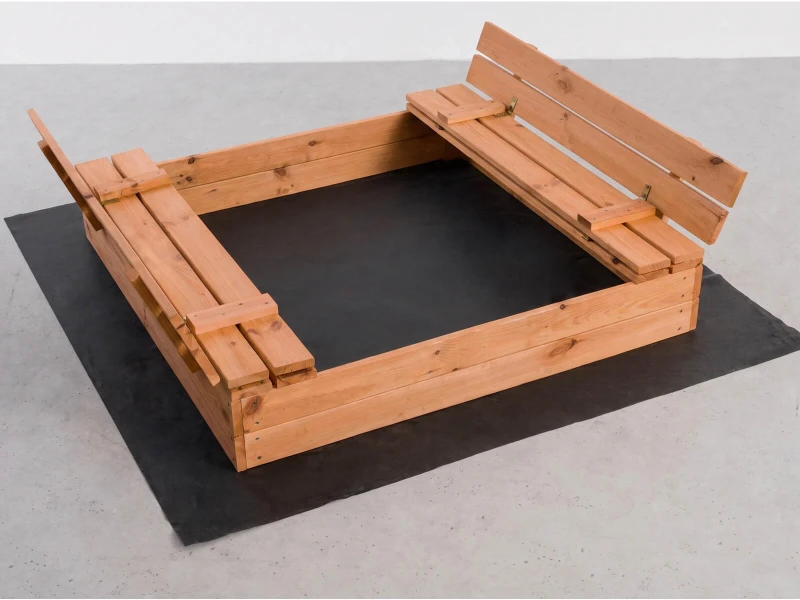 Drevené pieskovisko s krytom 120 × 120 cm – impregnované