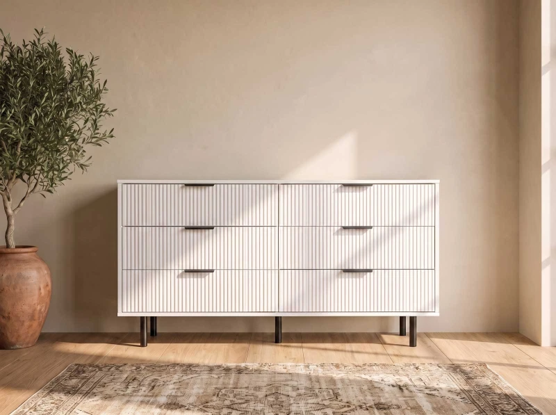 Komoda so zásuvkami 6S 118×39 cm Riff biela