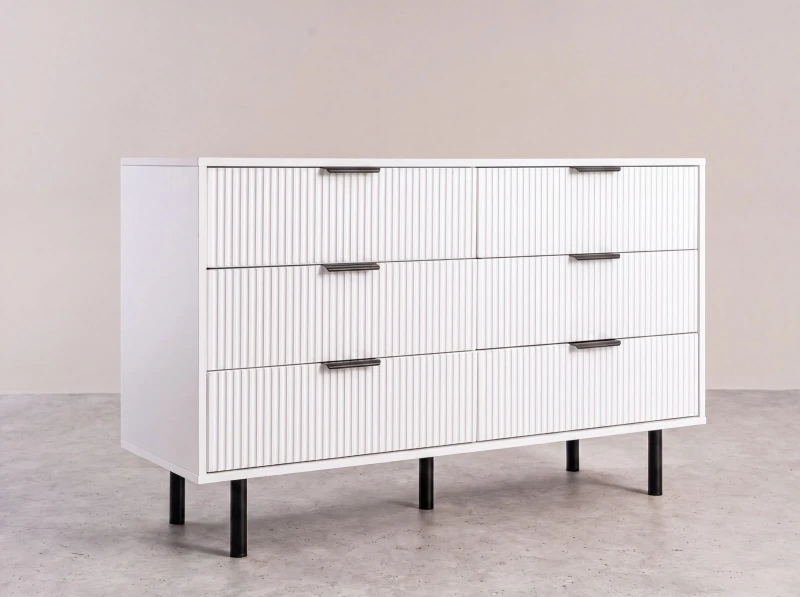 Komoda so zásuvkami 6S 118×39 cm Riff biela