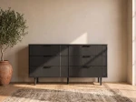 Komoda so zásuvkami 6S 118×39 cm Riff čierna
