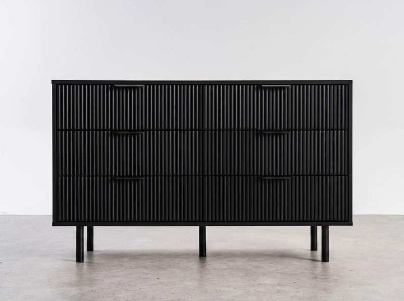 Komoda so zásuvkami 6S 118×39 cm Riff čierna