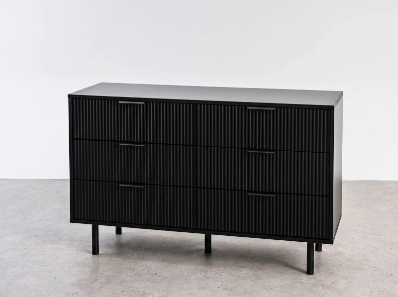 Komoda so zásuvkami 6S 118×39 cm Riff čierna