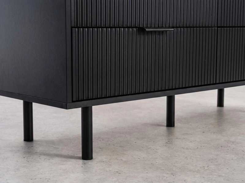Komoda so zásuvkami 6S 118×39 cm Riff čierna