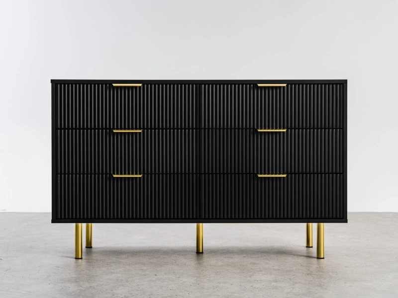 Komoda so zásuvkami 6S 118×39 cm Riff čierna