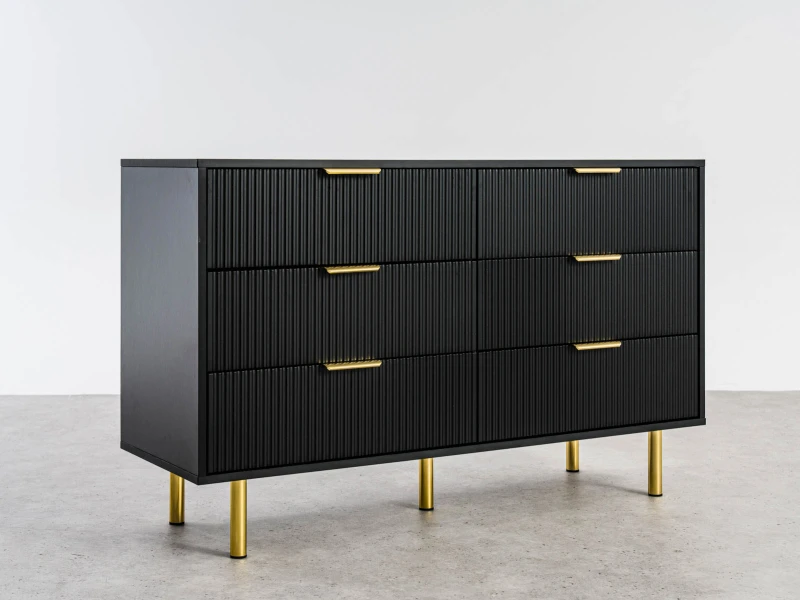 Komoda so zásuvkami 6S 118×39 cm Riff čierna