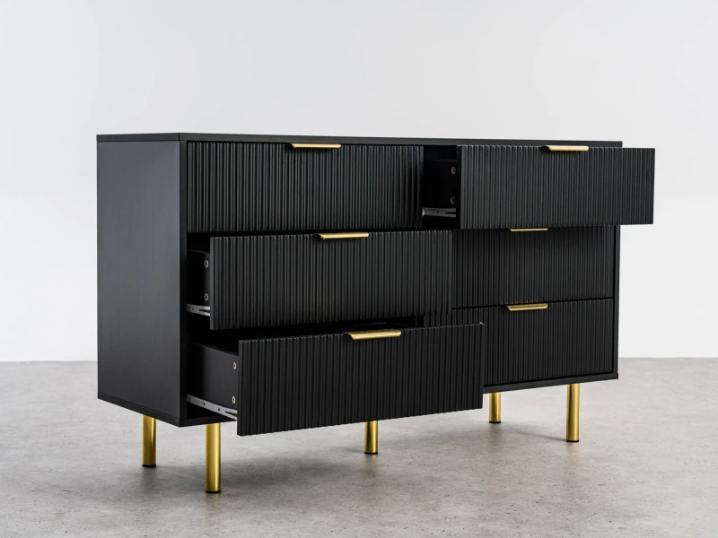 Komoda so zásuvkami 6S 118×39 cm Riff čierna