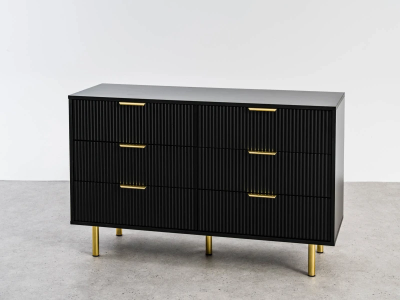 Komoda so zásuvkami 6S 118×39 cm Riff čierna