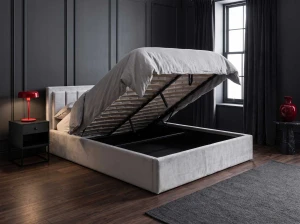 Čalúnená posteľ s úložným priestorom 140x200 TOP Line 9 Bluvel 03 Šedá