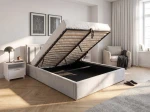 Čalúnená posteľ s úložným priestorom 140x200 TOP Line 9 Bluvel 03 Šedá