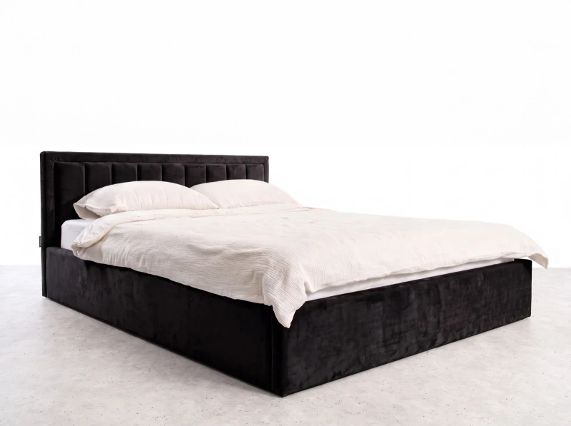 Čalúnená posteľ s úložným priestorom 140x200 TOP Line 9 Bluvel 19 Čierna