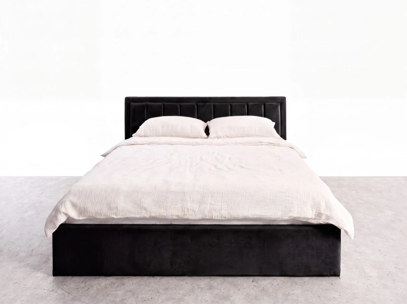 Čalúnená posteľ s úložným priestorom 140x200 TOP Line 9 Bluvel 19 Čierna