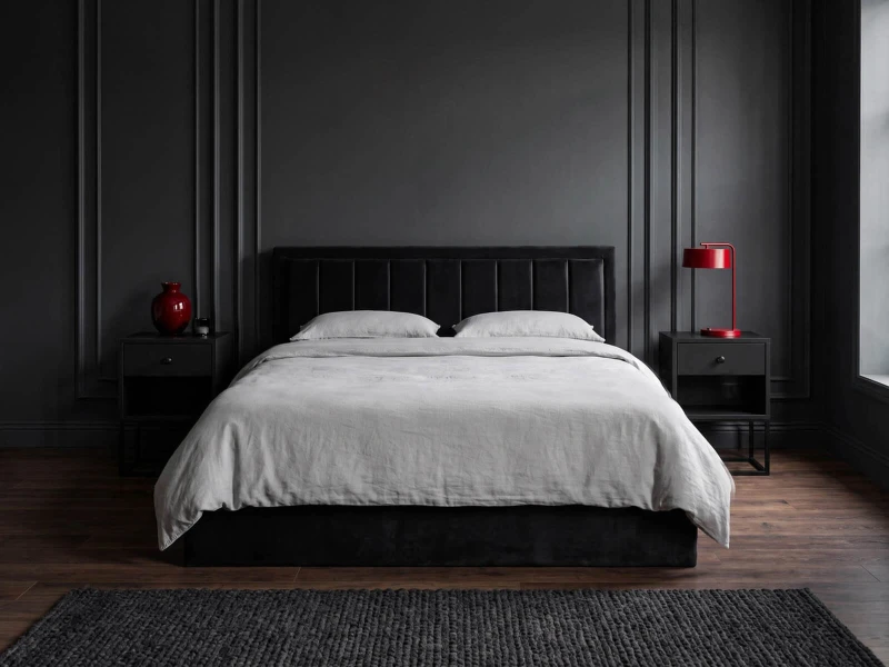 Čalúnená posteľ s úložným priestorom 160x200 TOP Line 9 Bluvel 19 Čierna